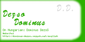 dezso dominus business card