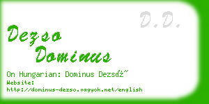 dezso dominus business card